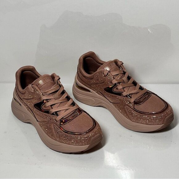 Skechers Shoes - Skechers Hazel Street Rhinestone Lace-Up Sneakers